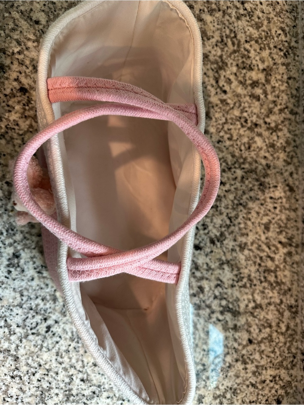 Pink & Cream Rope Basket Bag with Plush Bunny Accent - Picture 4 of 9